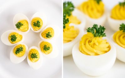 Super Easy Garlic Deviled Eggs (Keto Snacks, Low Carb)