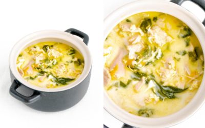 Creamy Chicken Egg Drop Soup With Spinach (Healthy Keto Soup)