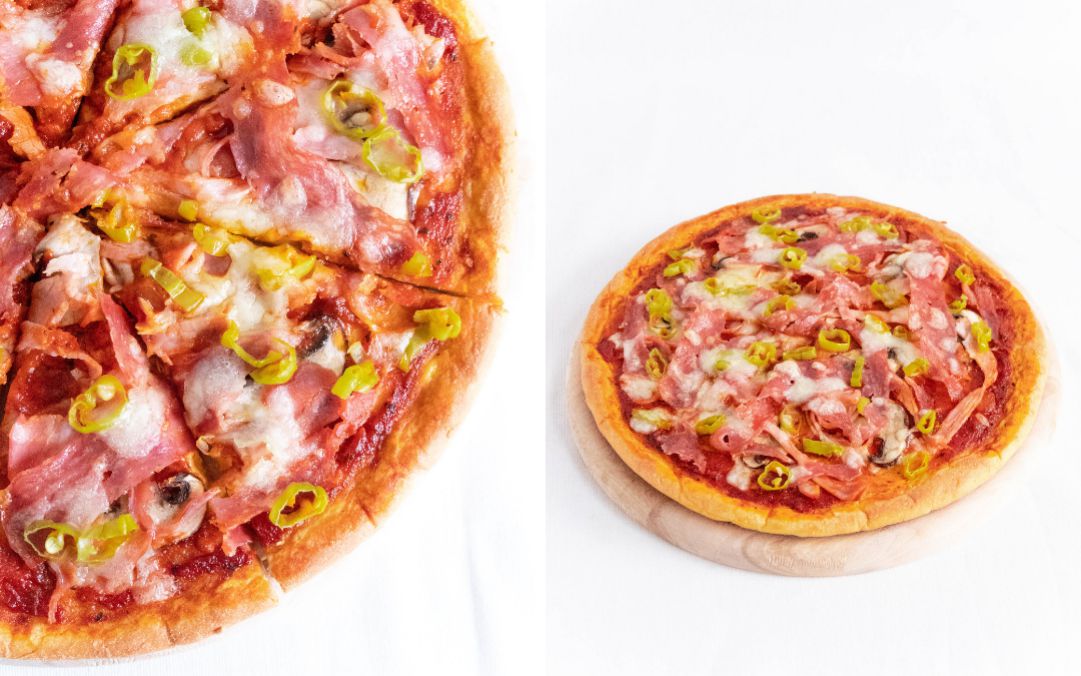 Fathead Keto Pizza Recipe With Ham, Pepperoni and Pepperoncini (Keto Dinner Recipe, Low Carb Pizza, Fathead Pizza Crust)