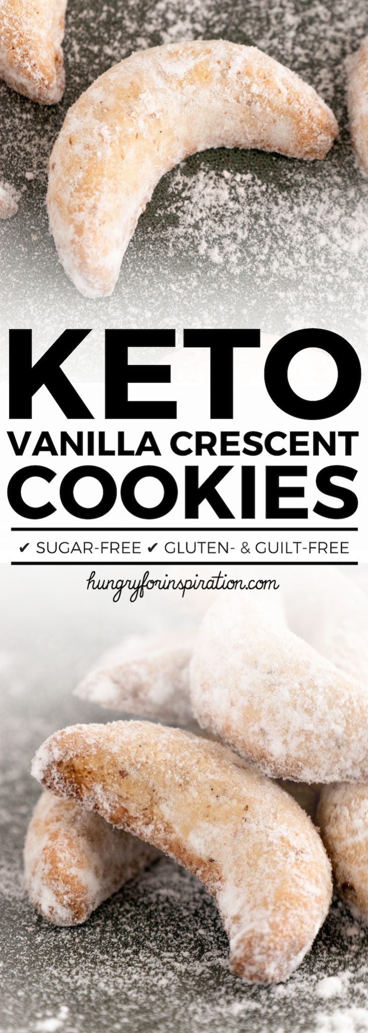 Keto Vanilla Crescent Cookies (Keto Christmas Cookies, Keto Cookies, Keto Treats, Low Carb)