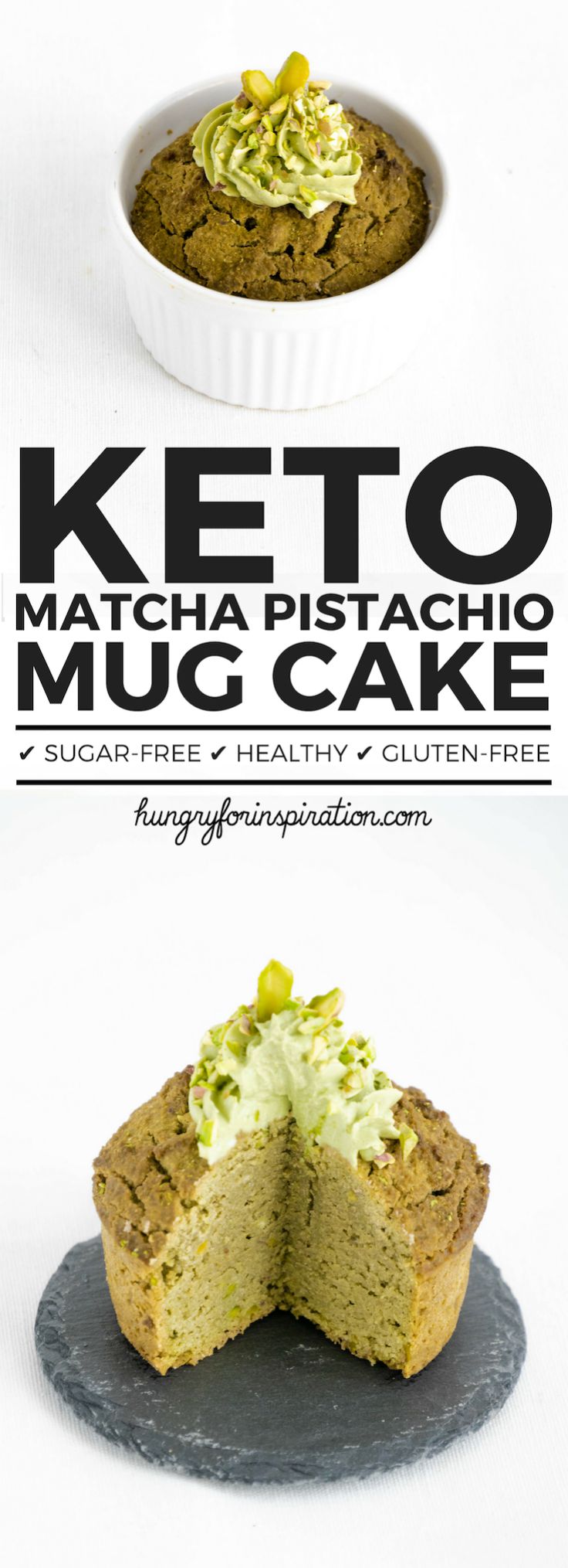 Matcha Pistachio Keto Mug Cake (Keto Dessert, Keto Snacks, Low Carb Desserts)
