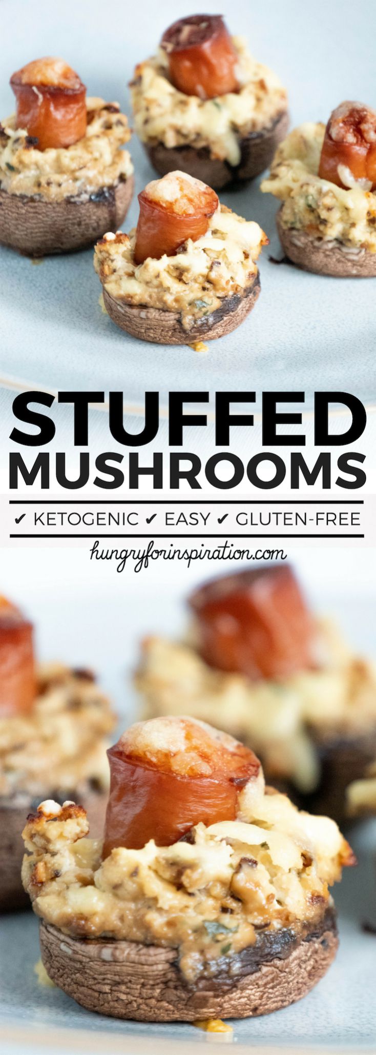 Sausage Stuffed Mushrooms With Cream Cheese (Keto Snacks, Party Appetizers)