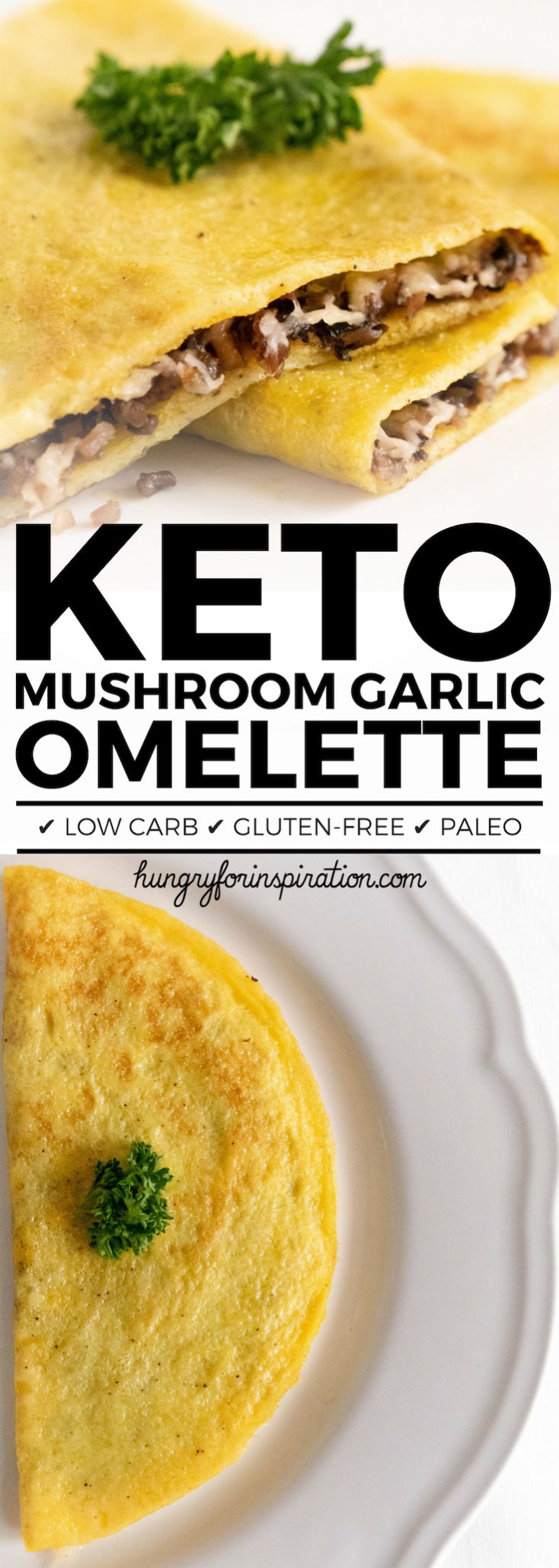 Savory Keto Garlic Mushroom Omelette (Keto Breakfast Idea)