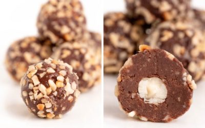 Healthy No Bake Ferrero Rocher Keto Fat Bombs (Paleo & Vegan)