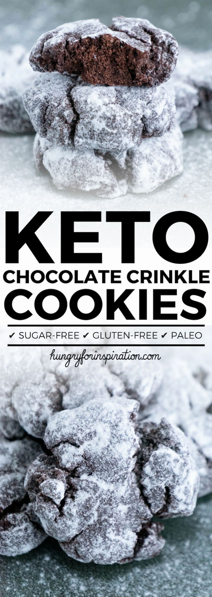 Keto Chocolate Crinkle Cookies (Keto Christmas Cookies)