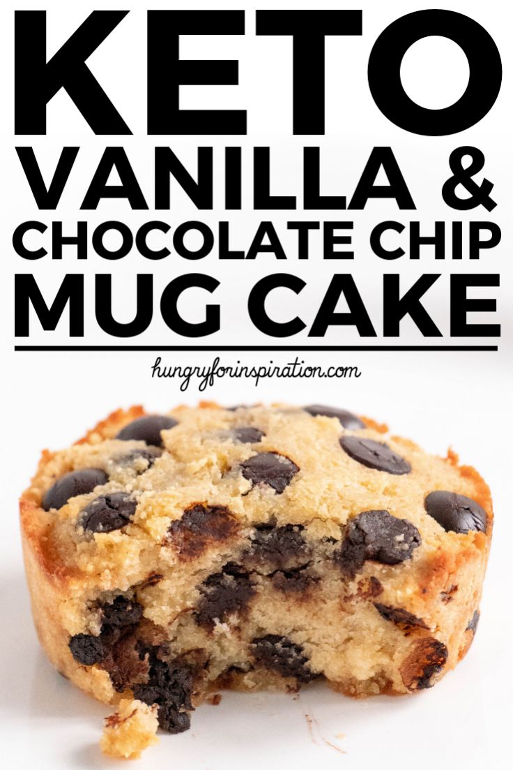 Vanilla Chocolate Chip Keto Mug Cake (Easy Keto Dessert Or Keto Snack)