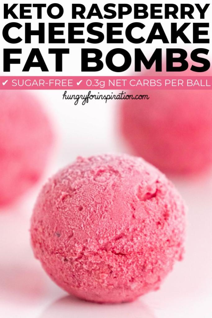 Easy Keto Raspberry Cheesecake Fat Bombs - Hungry For Inspiration