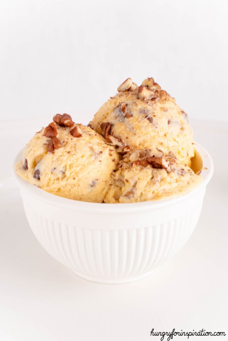 Creamy Low Carb Keto Butter Pecan Ice Cream 