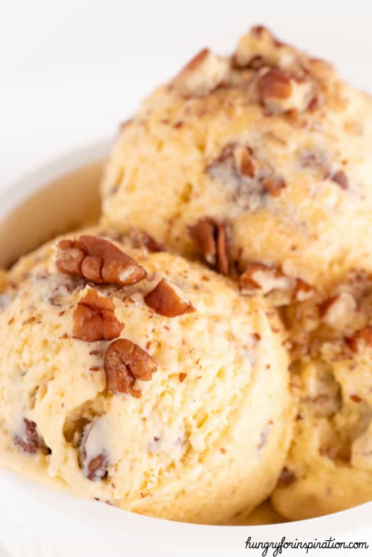 Creamy Low Carb Keto Butter Pecan Ice Cream 