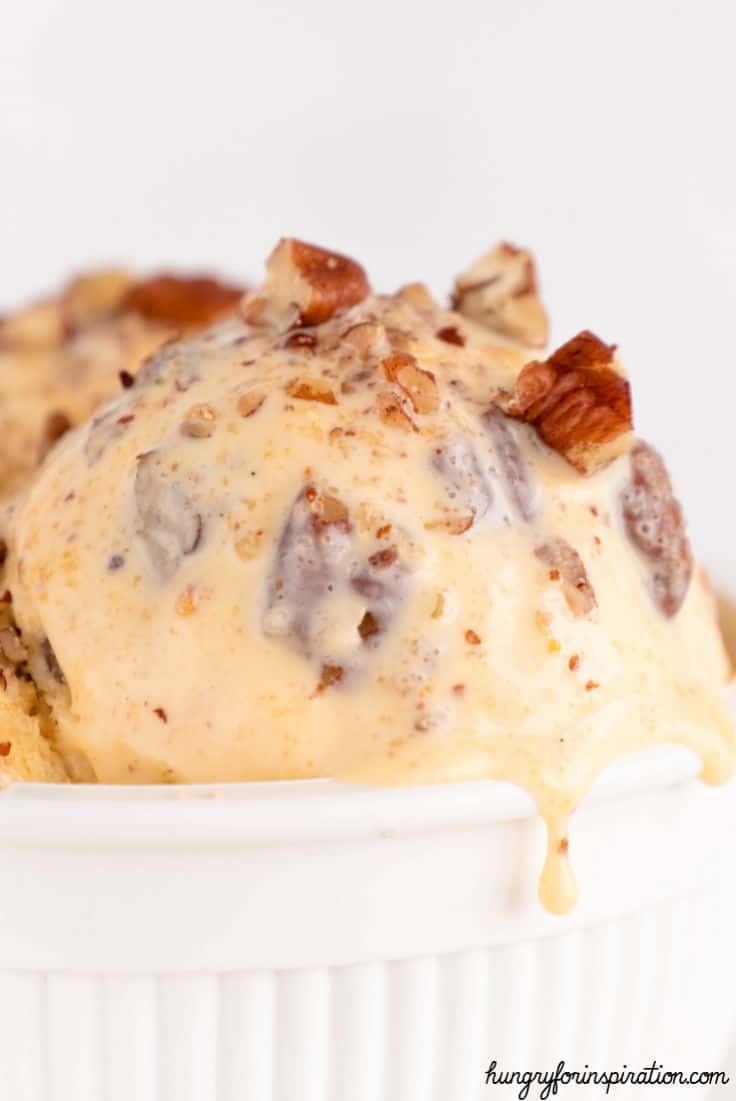 Creamy Low Carb Keto Butter Pecan Ice Cream