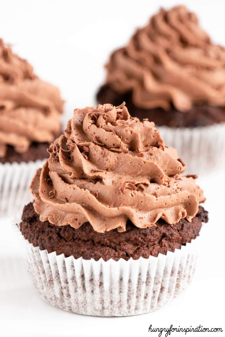 Keto Chocolate Cupcakes with Sugar Free Buttercream Frosting