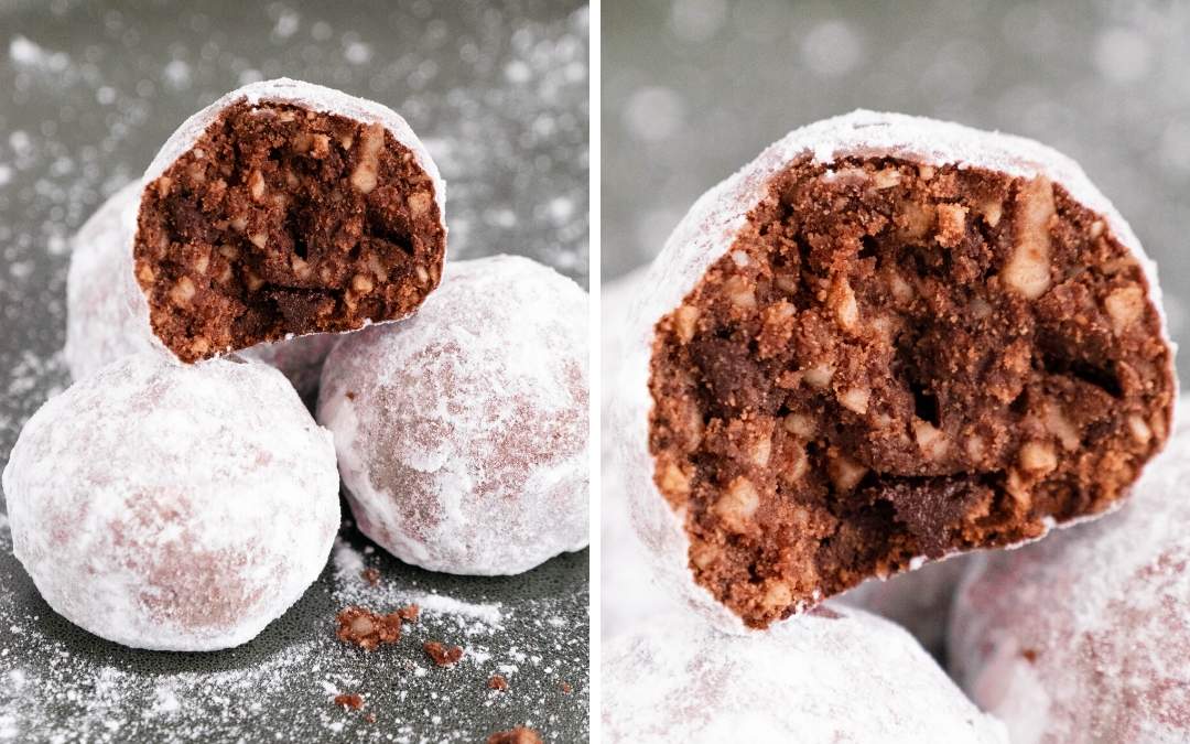 Keto Chocolate Snowball Cookies