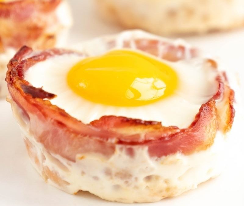 Yummy Keto Bacon and Egg Cups for Breakfast Mobile Featured Image