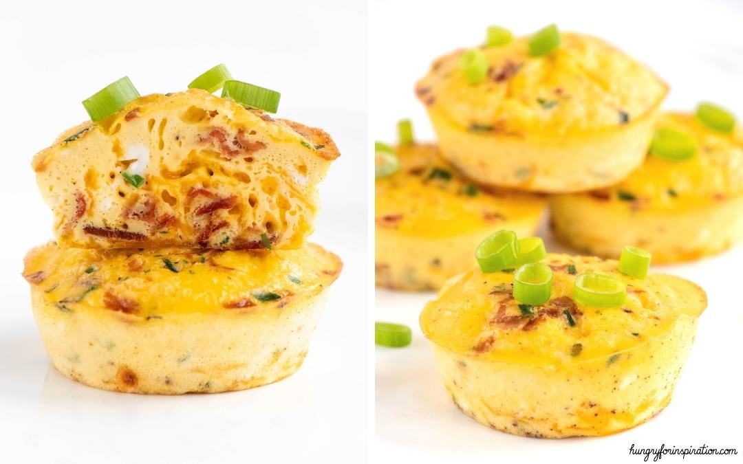 Super Easy Breakfast Keto Bacon & Cheddar Egg Muffins Desktop Featured Image