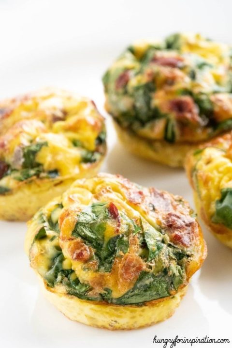 Easy Keto Bacon & Spinach Egg Muffins