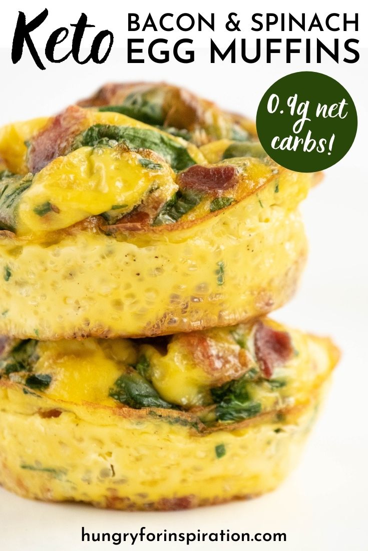 Keto Bacon & Spinach Egg Muffins Pin