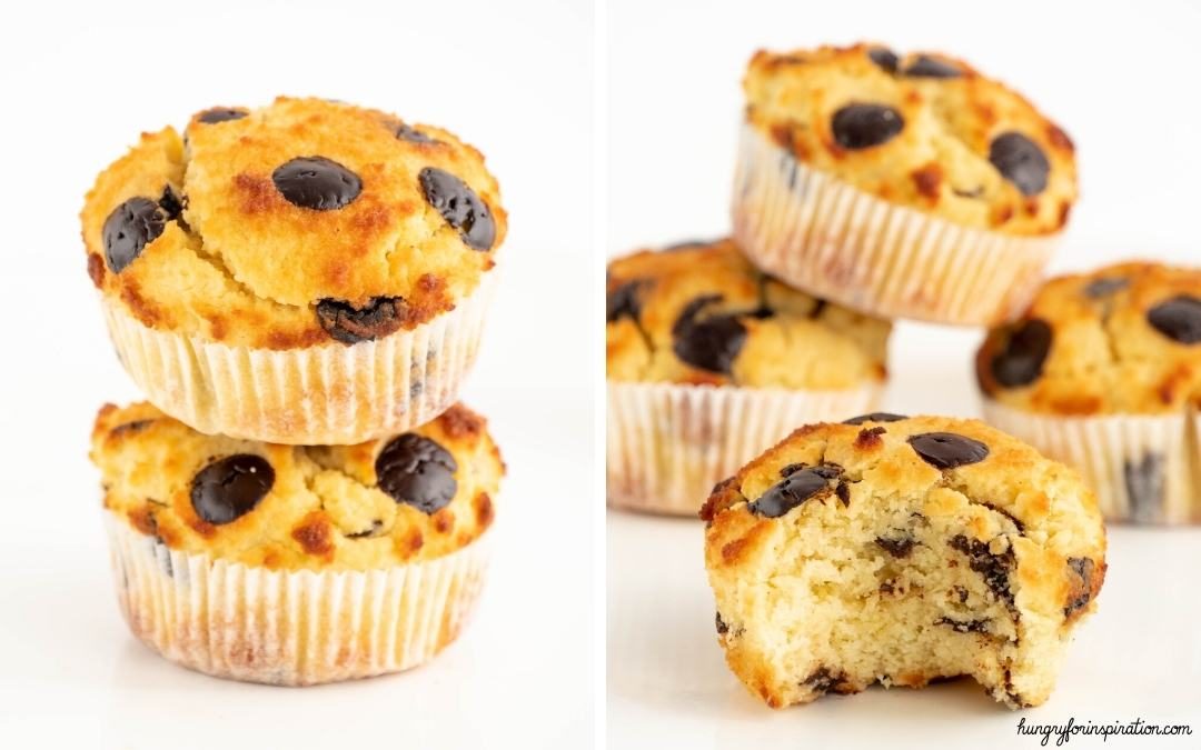 Super Easy Keto Chocolate Chip Muffins without Sugar and without Flour Desktop Featured Image