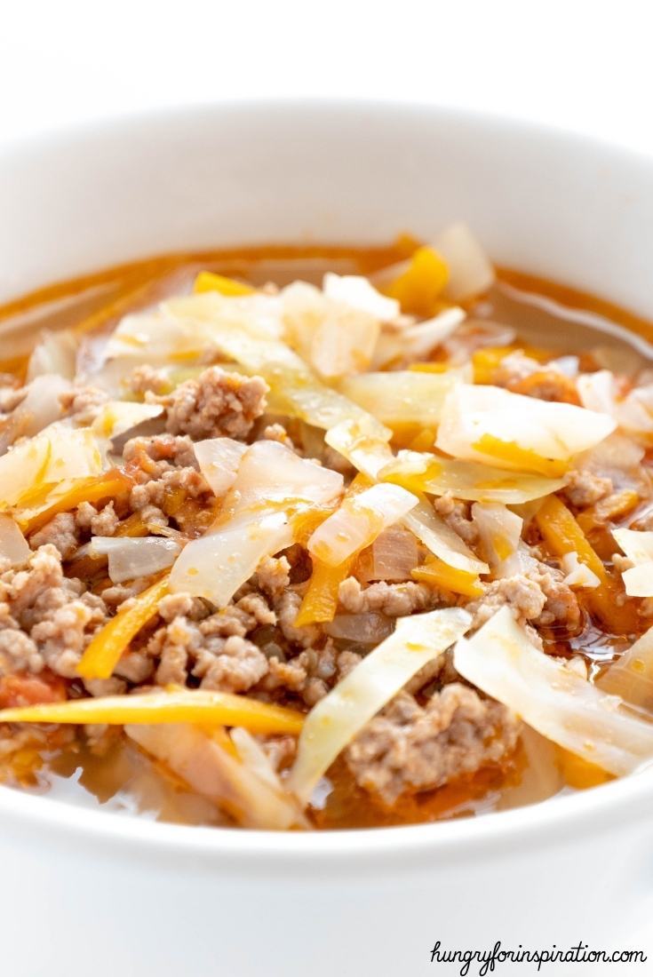 Healthy Keto Cabbage Soup with Ground Beef