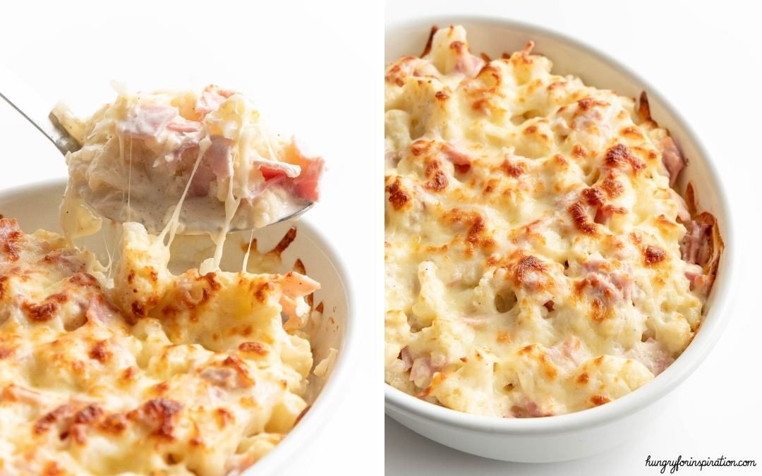 Easy Keto Ham and Cauliflower Casserole with Cheese Desktop Featured Image