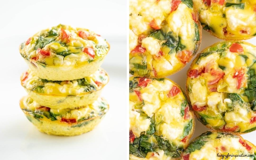 Easy Keto Spinach, Feta & Tomato Egg Muffins for Breakfast Desktop Featured Image