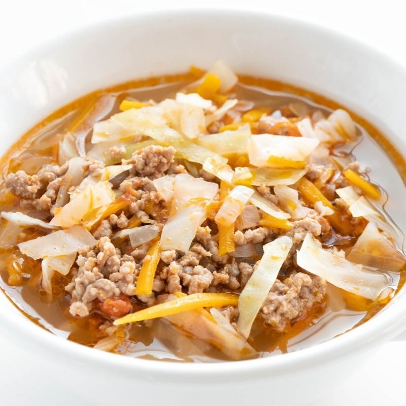 Healthy Keto Cabbage Soup with Ground Beef Mobile Featured Image