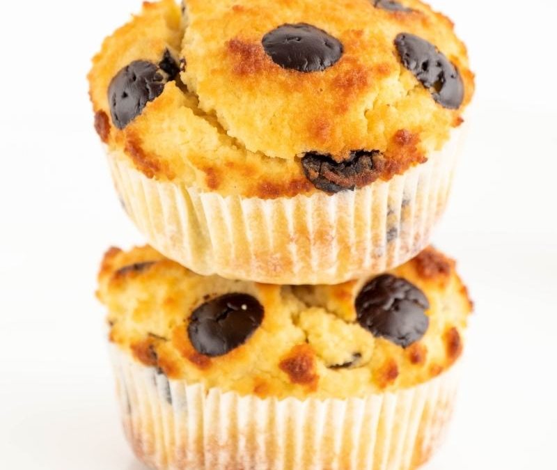 Super Easy Keto Chocolate Chip Muffins without Sugar and without Flour Mobile Featured Image