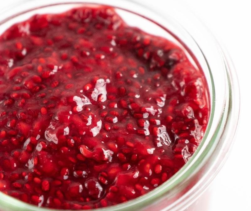 Easy Sugar-Free Keto Raspberry Chia Jam for Low Carb Breakfast Mobile Featured Image