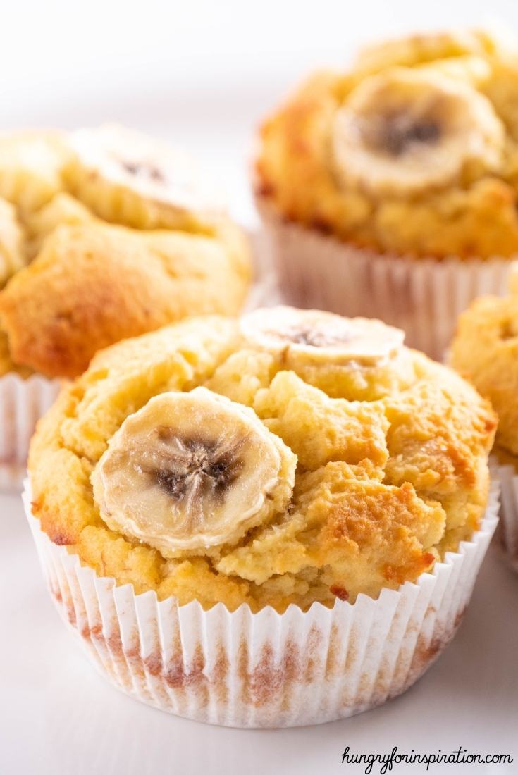 Easy Sugar-Free Keto Low Carb Banana Muffins with Real Bananas, Almond & Coconut Flour Bloc Pic 1