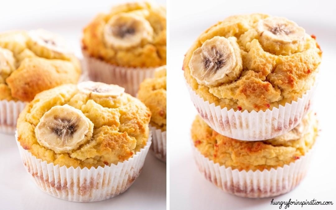 Easy Sugar-Free Keto Low Carb Banana Muffins with Real Bananas, Almond & Coconut Flour Desktop Featured Image