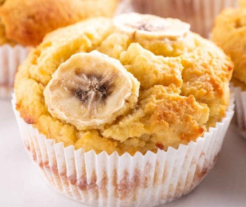 Easy Sugar-Free Keto Low Carb Banana Muffins with Real Bananas, Almond & Coconut Flour Mobile Featured Image