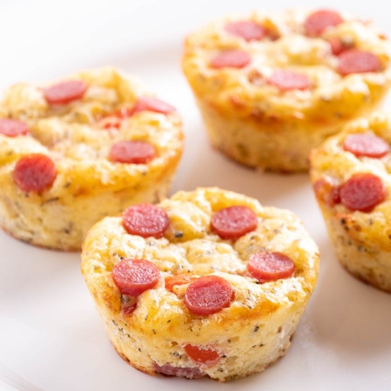 Easy Low Carb Keto Pizza Muffins with Almond Flour Mobile Featured Image